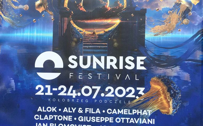 Plakat Sunrise 2023 in Kolberg an der Ostsee