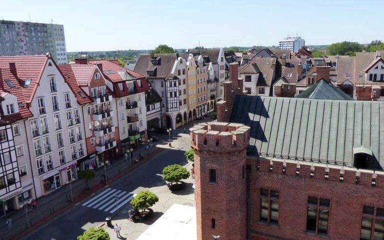 Ausblick von einer Dachterasse in Kolobrzeg (Kolberg). Foto: Hartmut Smikac