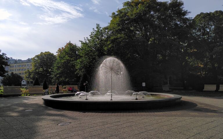 Brunnen in Kolobrzeg im Oktober 2021, Foto: Jens Hansel