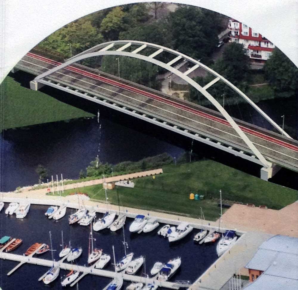 Plakat zur neuen Brücke in Kolobrzeg (Kolberg). Foto: Kolberg-Café