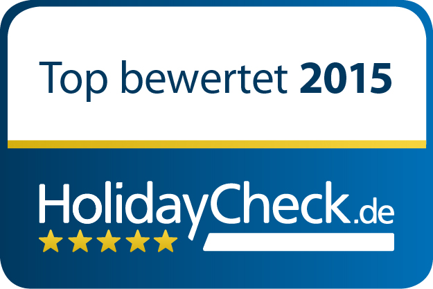 Top bewertet 2015-Logo. Quelle: Holidaycheck