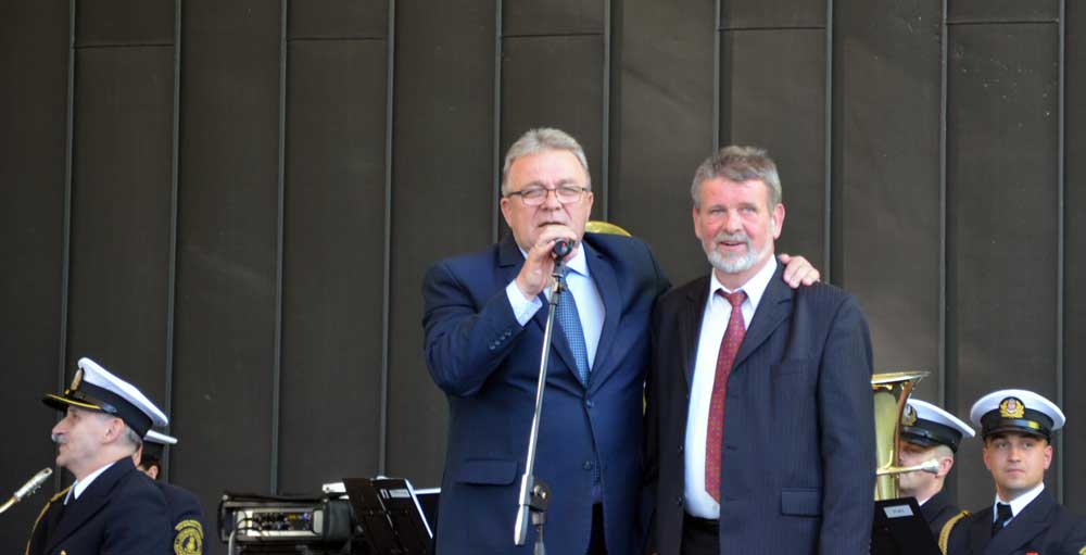 Janusz Gromek und Alex Lubawinski bei der Eröffnung der Kolberger Tage 2015